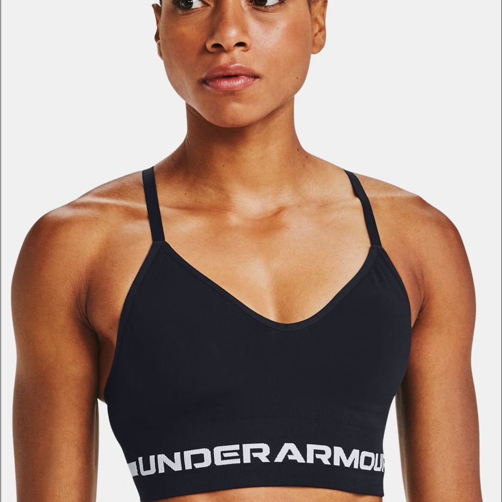 Under Armour Seamless V  Black/ Halo Gray Sports Bra